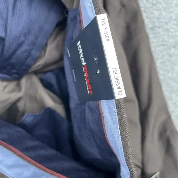 Roundtree & Yorke Travel Smart Pants Trousures Classic Fti Flat Front 42x32 New - Picture 12 of 14